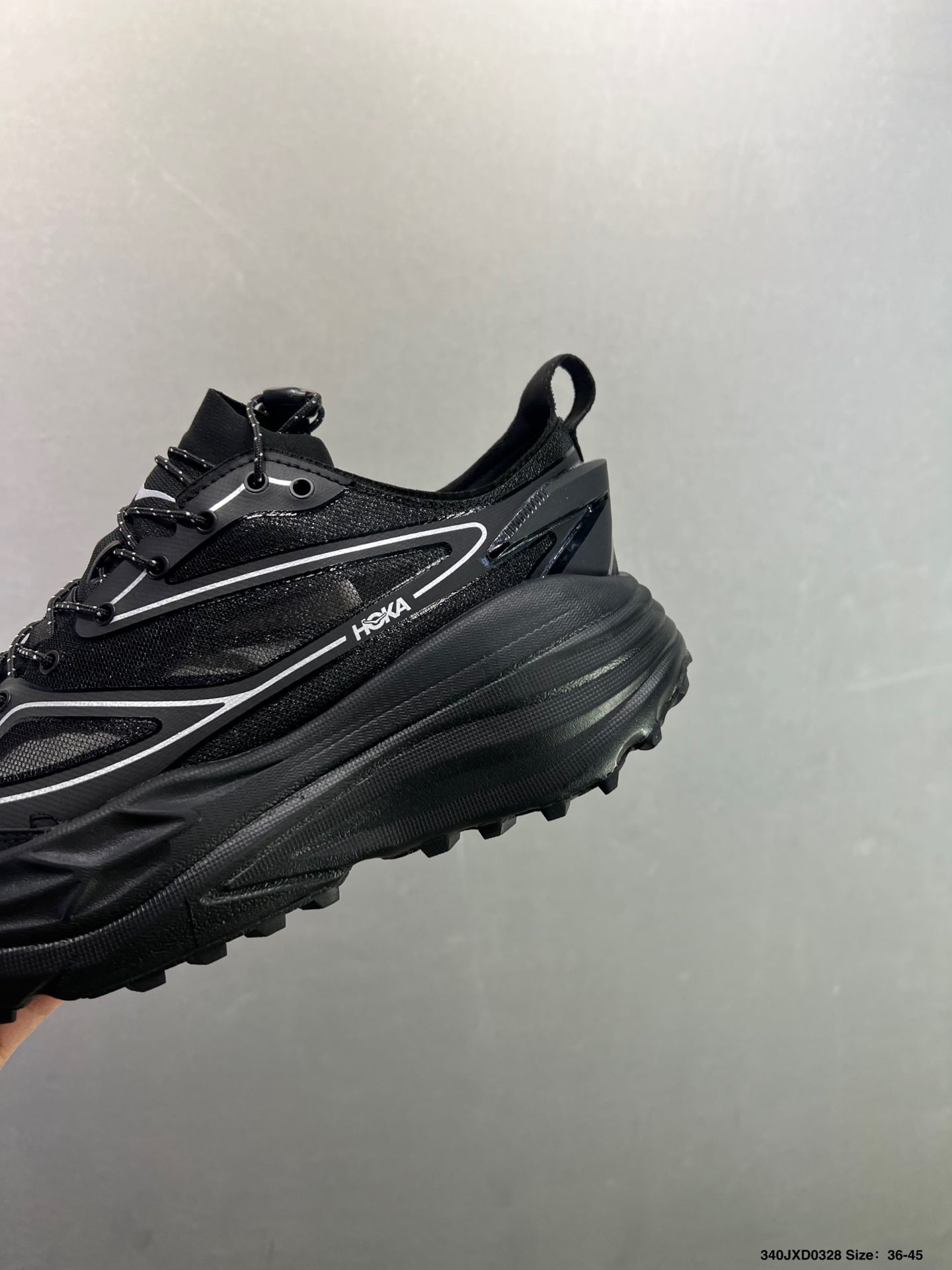 HOKA ONE ONE Stinson 7 Low-Top Professional Trail Running Shoes-Black-11415313633